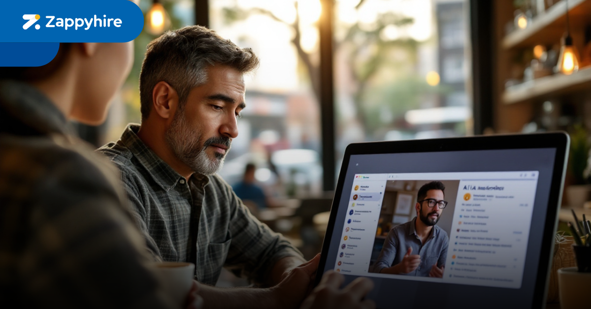 Recruiters looking at a candidate analytics screen
